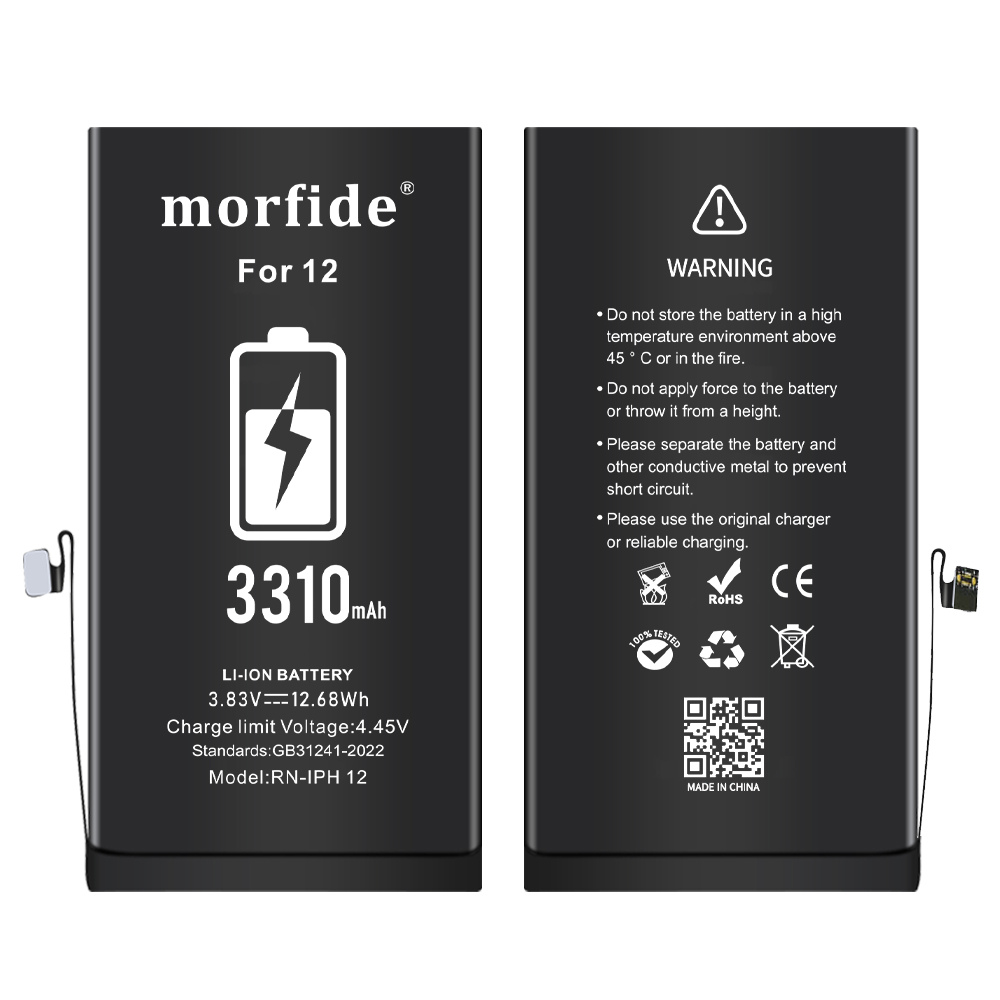 Apple iPhone 12 / 12 Pro Uyumlu 3310mAh Yüksek Kapasiteli Batarya - Gelişmiş Akıllı Chip - Pil Sağlığı Destekli - Morfide M-Max