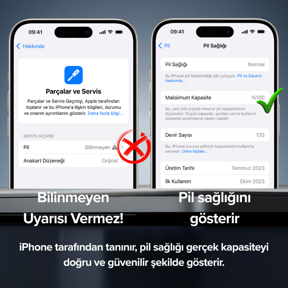 Apple iPhone 13 Mini Uyumlu 2550mAh Yüksek Kapasiteli Batarya - Gelişmiş Akıllı Chip - Pil Sağlığı Destekli - Morfide M-Max