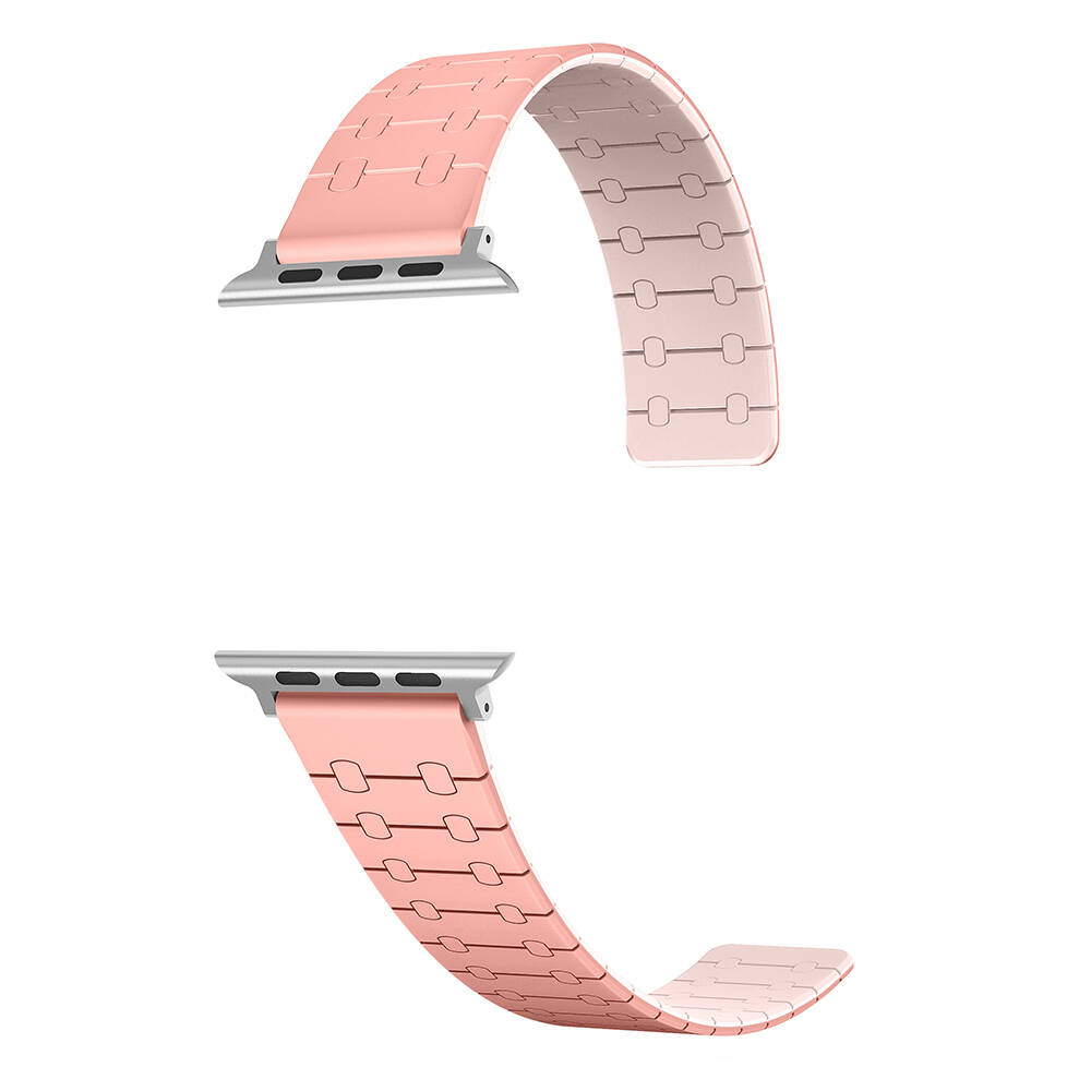 Apple Watch 7 45mm Uyumlu Zore KRD-111 Çizgili Desenli Silikon Kordon - 7