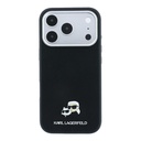 Apple iPhone 18 Pro Uyumlu Kılıf Karl Lagerfeld Orjinal Lisanslı M-Safe Şarj Özellikli K&C Heads Metal Logolu PU Kapak - 2