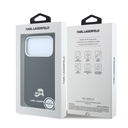 Apple iPhone 18 Pro Uyumlu Kılıf Karl Lagerfeld Orjinal Lisanslı M-Safe Şarj Özellikli K&C Heads Metal Logolu PU Kapak - 7