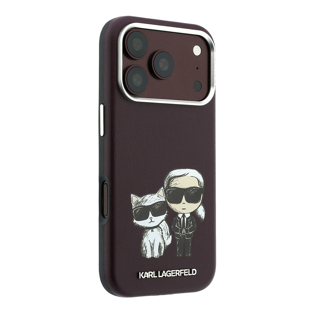 Apple iPhone 18 Pro Uyumlu Kılıf Karl Lagerfeld Orjinal Lisanslı M-Safe Şarj Özellikli K&C Bodies Sketch PU Kapak - 3