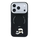 Apple iPhone 18 Pro Max Uyumlu Kılıf Karl Lagerfeld Orjinal Lisanslı M-Safe Şarj Özellikli K&C Heads Pin Metal Logolu PU 360 Derece Dönebilen Standlı Kapak - 2