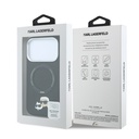 Apple iPhone 18 Pro Max Uyumlu Kılıf Karl Lagerfeld Orjinal Lisanslı M-Safe Şarj Özellikli K&C Heads Pin Metal Logolu PU 360 Derece Dönebilen Standlı Kapak - 7