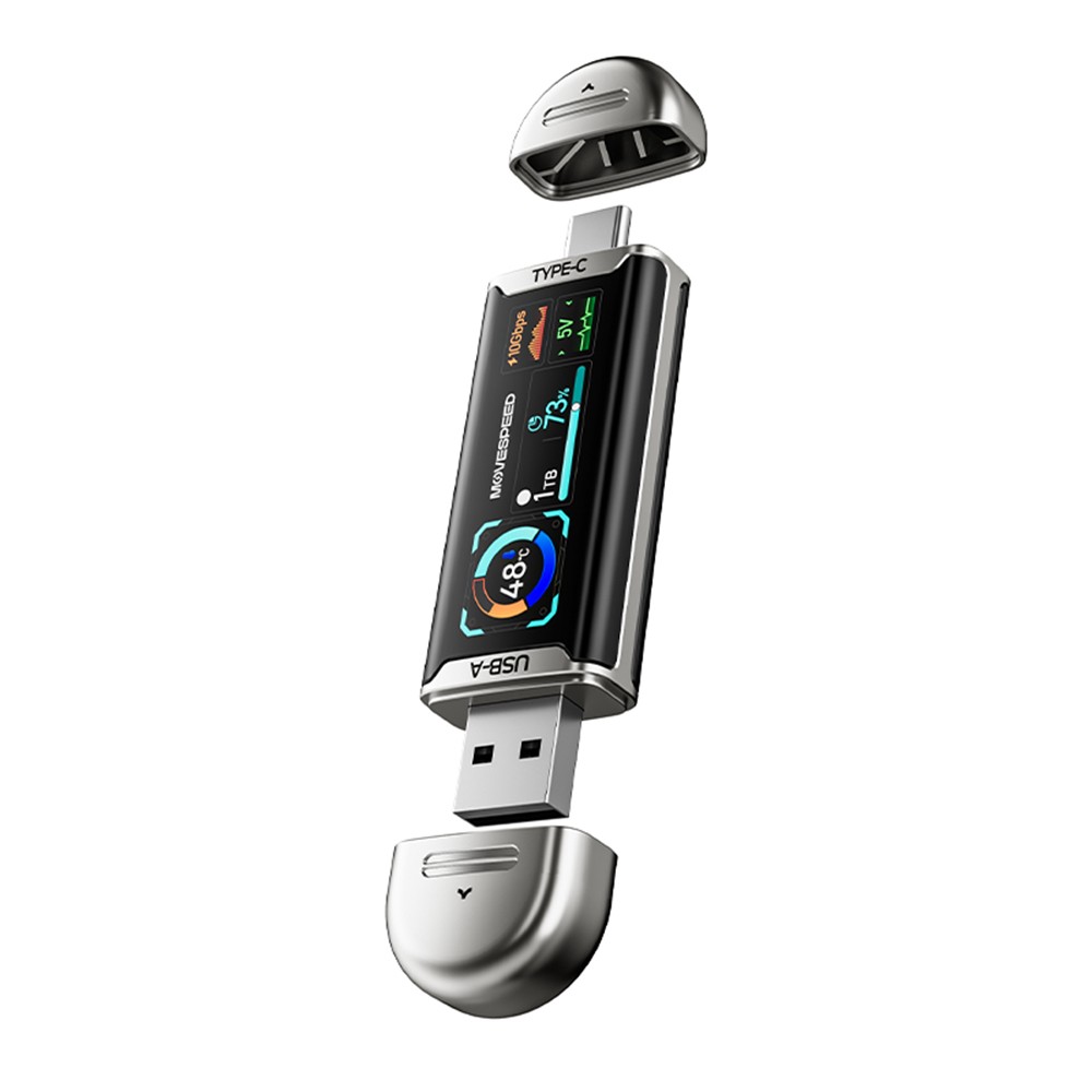 Movespeed MSSU10 LCD Ekranlı 4K ProRes Dual USB-A+Type-C Bağlantılı PSSD Flash Disk 2TB 10Gbps - 1