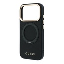 Apple iPhone 18 Pro Uyumlu Kılıf Guess Orjinal Lisanslı M-safe Şarj Özellikli 360 Derece Dönebilen Standlı PU Metal Yazı Logolu Kapak - 5
