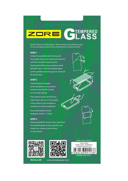Turkcell T80 Uyumlu Zore Maxi Glass Temperli Cam Koruyucu - 1