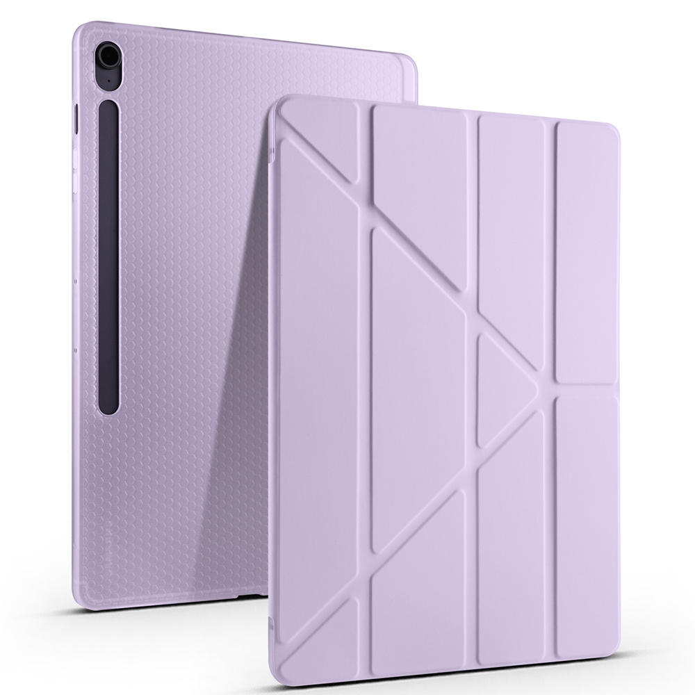 Samsung Galaxy Tab S10 Uyumlu FE Plus Kılıf Zore Tri Folding Kalem Bölmeli Standlı Kılıf - 2