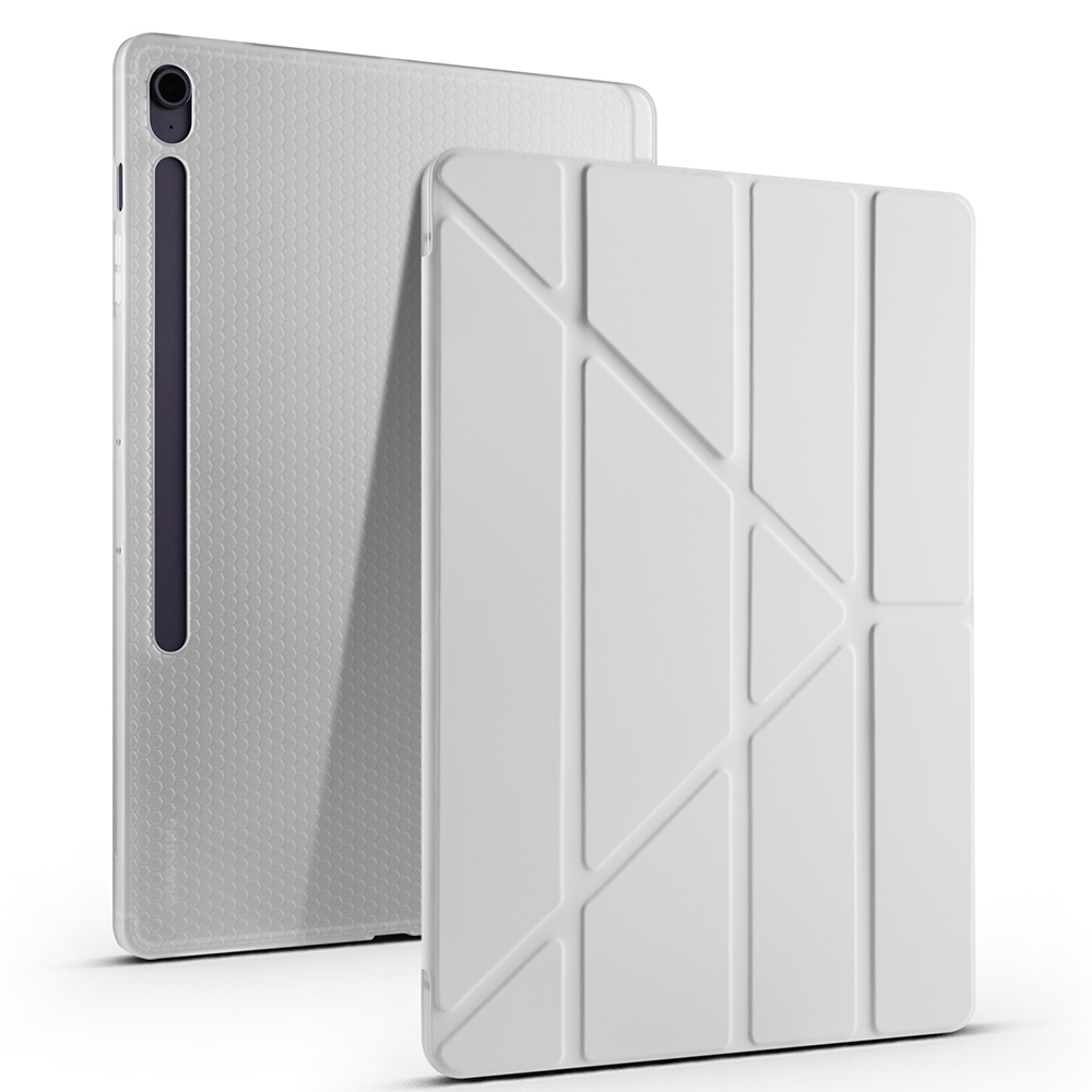 Samsung Galaxy Tab S10 Uyumlu FE Plus Kılıf Zore Tri Folding Kalem Bölmeli Standlı Kılıf - 3