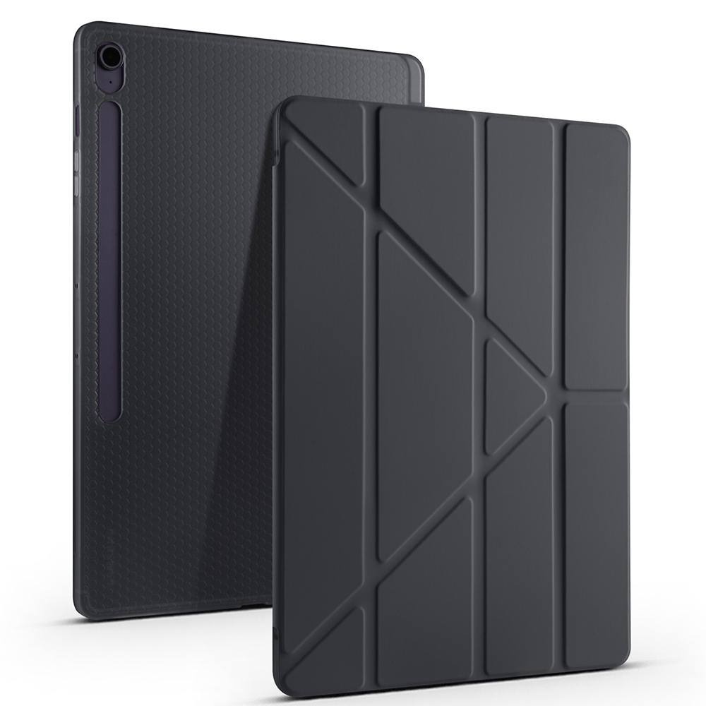 Samsung Galaxy Tab S10 Uyumlu FE Plus Kılıf Zore Tri Folding Kalem Bölmeli Standlı Kılıf - 5