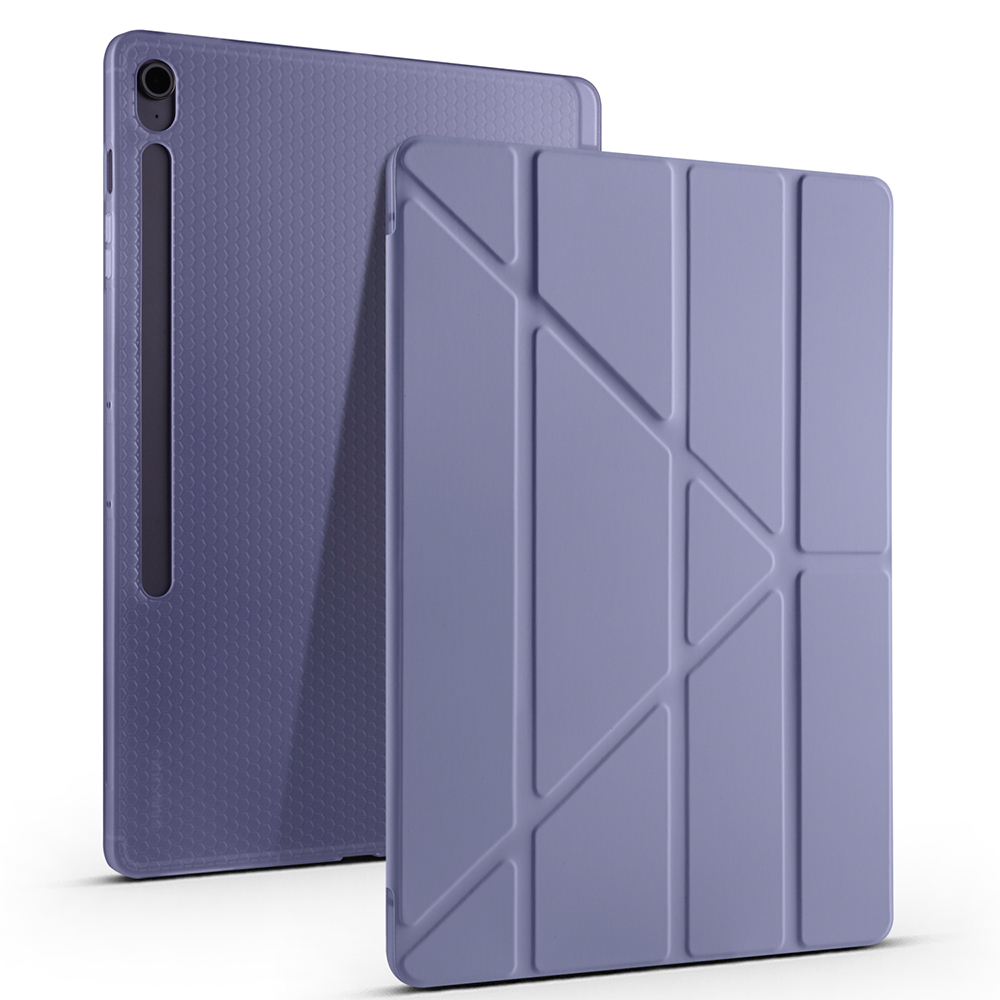 Samsung Galaxy Tab S10 Uyumlu FE Plus Kılıf Zore Tri Folding Kalem Bölmeli Standlı Kılıf - 7