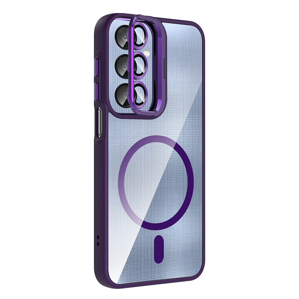 Samsung Galaxy A25 Uyumlu Kılıf Standlı ve Kamera Lens Hediyeli M-Safe Şarj Özellikli Zore Etro Kapak - 1