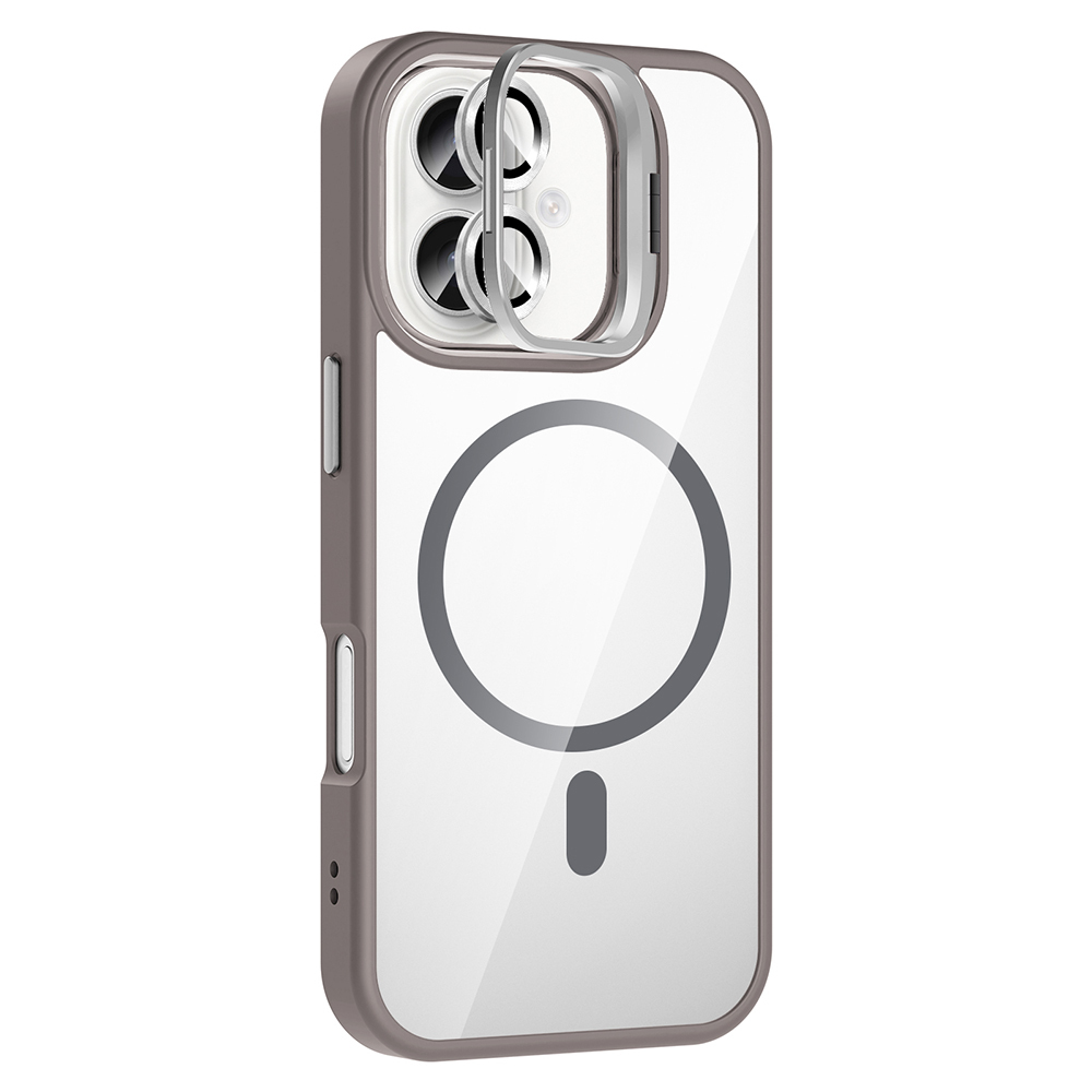 Apple iPhone 16 Uyumlu Kılıf Standlı ve Kamera Lens Hediyeli M-Safe Şarj Özellikli Zore Etro Kapak - 11