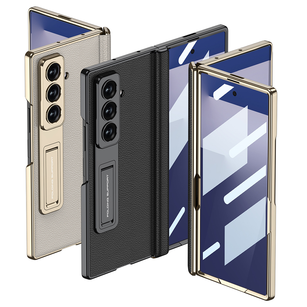 ​Galaxy Z Fold 7 Kılıf Deri Standlı Zore Kıpta Premium Kılıf - 5