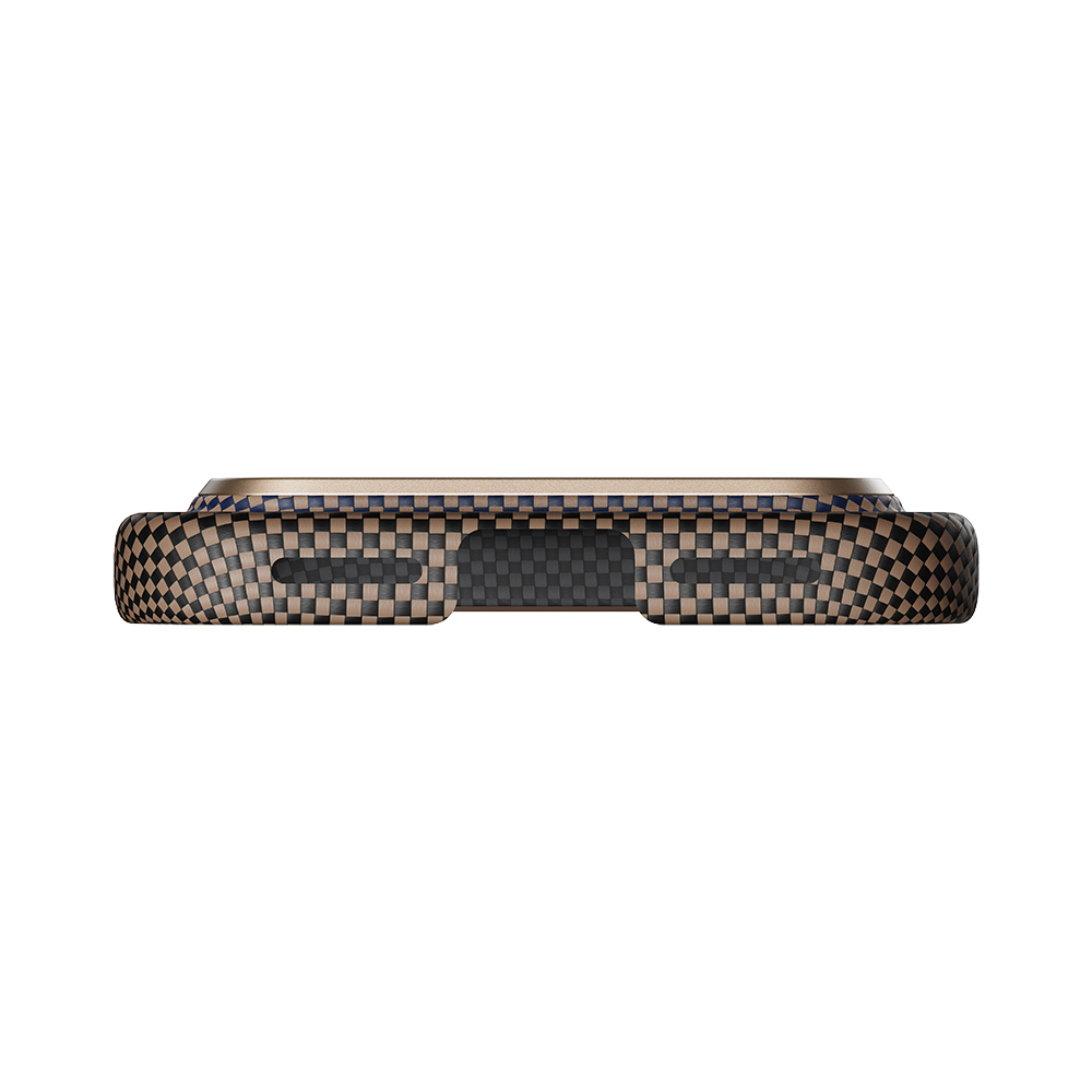 Apple iPhone 17 Pro Kılıf M-safe Şarj Özellikli Aramid Fiber Pitaka Tactile Woven Sunset-Moonrise Serisi Sunset Kapak - 10