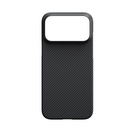 Apple iPhone 17 Pro Max Kılıf M-safe Şarj Özellikli 1500D Aramid Fiber Pitaka Ultra-Slim Classic Serisi Black-Grey Twill Kapak - 1