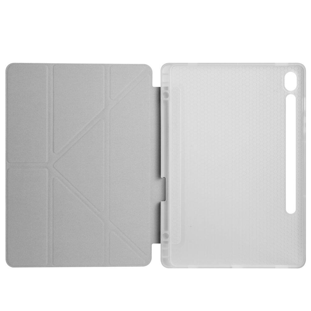 Samsung Galaxy Tab S10 Uyumlu FE Kılıf Zore Tri Folding Kalem Bölmeli Standlı Kılıf - 11