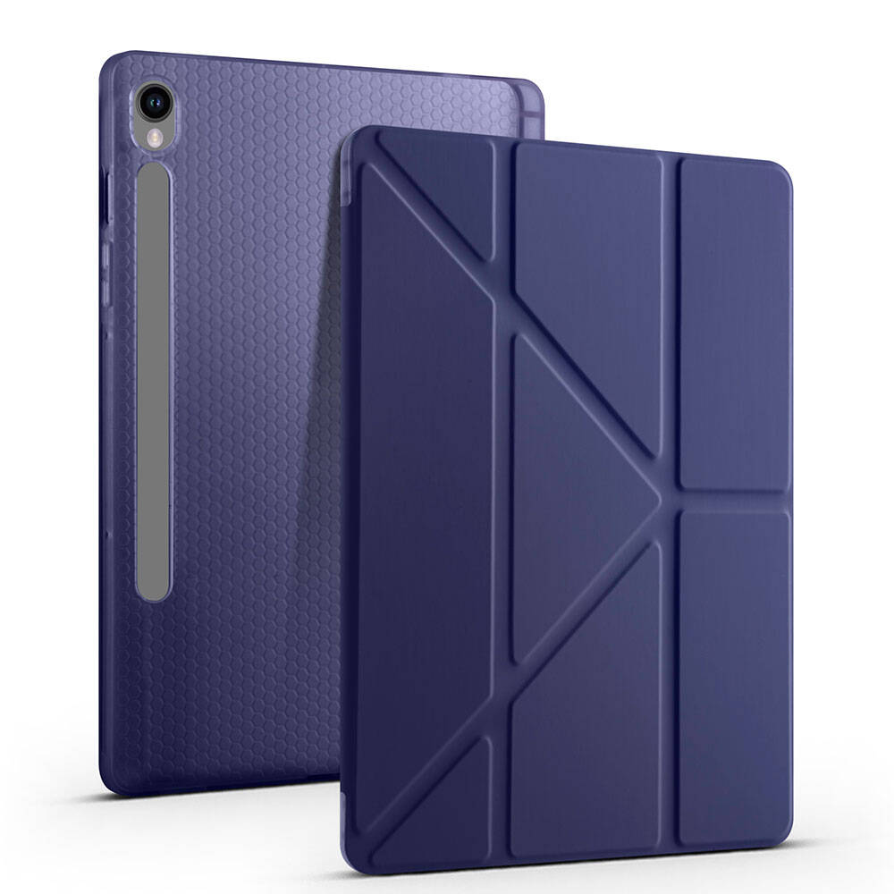 Samsung Galaxy Tab S10 Uyumlu FE Kılıf Zore Tri Folding Kalem Bölmeli Standlı Kılıf - 20