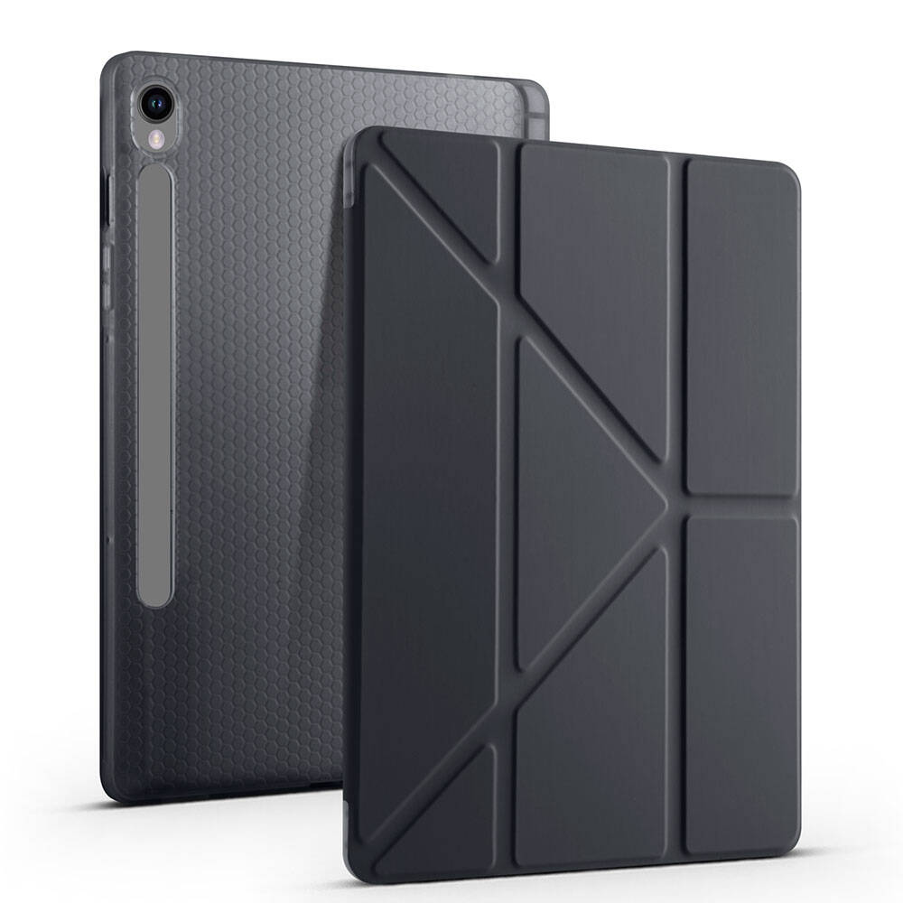 Samsung Galaxy Tab S10 Uyumlu FE Kılıf Zore Tri Folding Kalem Bölmeli Standlı Kılıf - 28