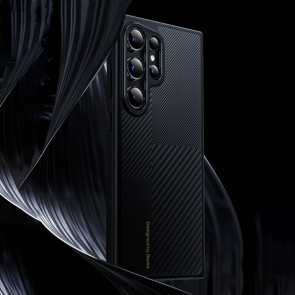 Samsung Galaxy S25 Uyumlu Kılıf M-safe Şarj Özellikli Karbon Fiber Benks Montage Hybrid ArmorPro Kevlar Kapak - 2