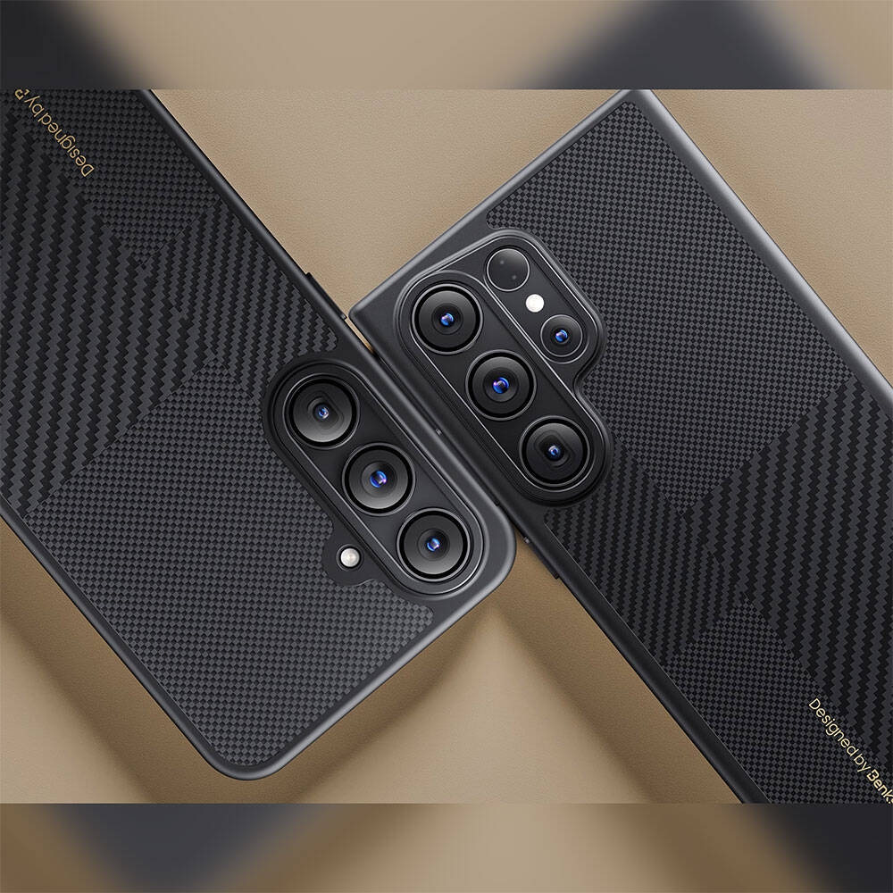 Samsung Galaxy S25 Uyumlu Kılıf M-safe Şarj Özellikli Karbon Fiber Benks Montage Hybrid ArmorPro Kevlar Kapak - 8