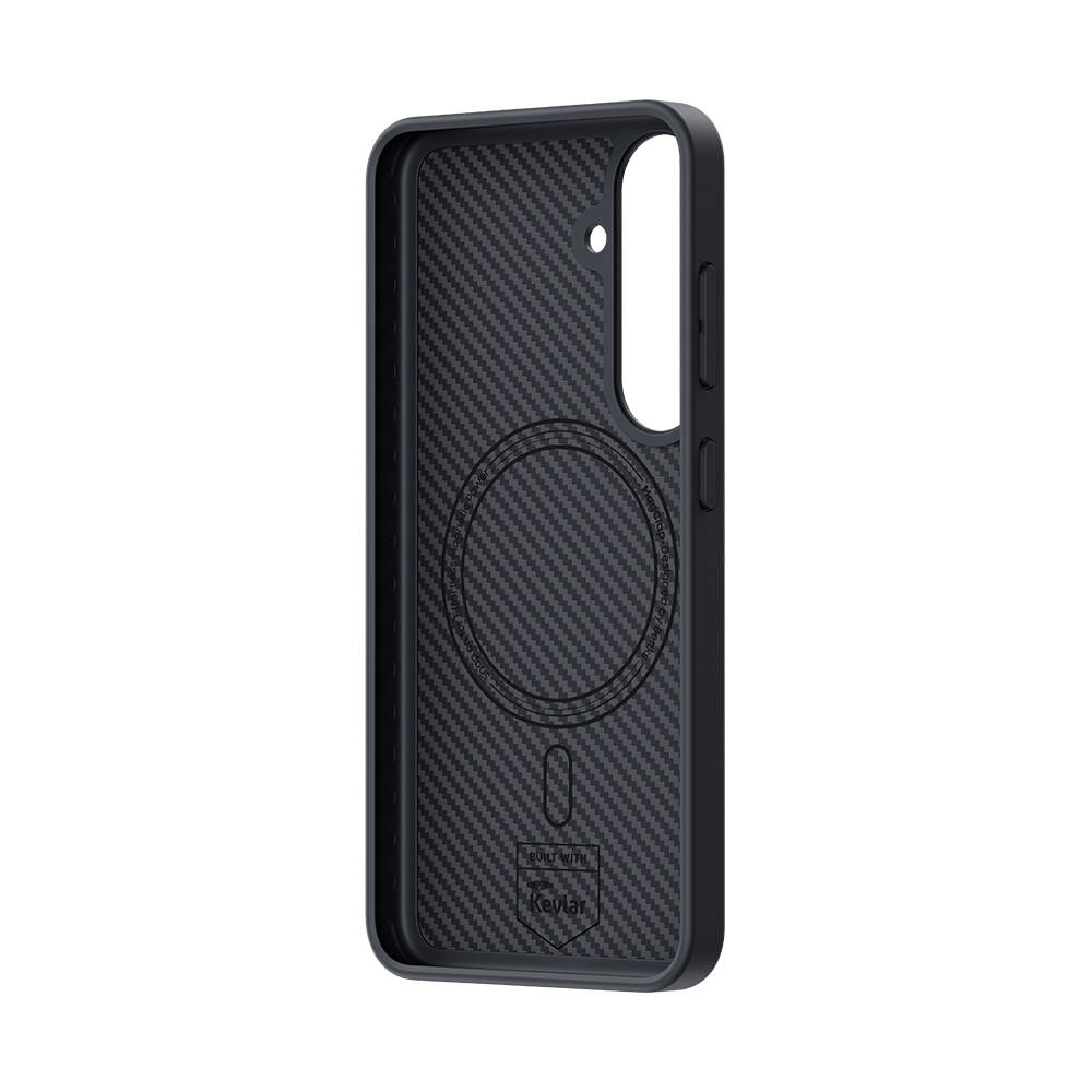 Samsung Galaxy S25 Uyumlu Kılıf Karbon Fiber M-safe Şarj Özellikli Benks Hybrid ArmorPro 600D Kevlar Kapak - 2