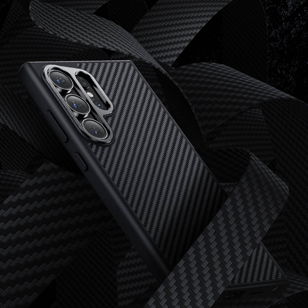 Samsung Galaxy S25 Uyumlu Kılıf Karbon Fiber M-safe Şarj Özellikli Benks Hybrid ArmorPro 600D Kevlar Kapak - 6