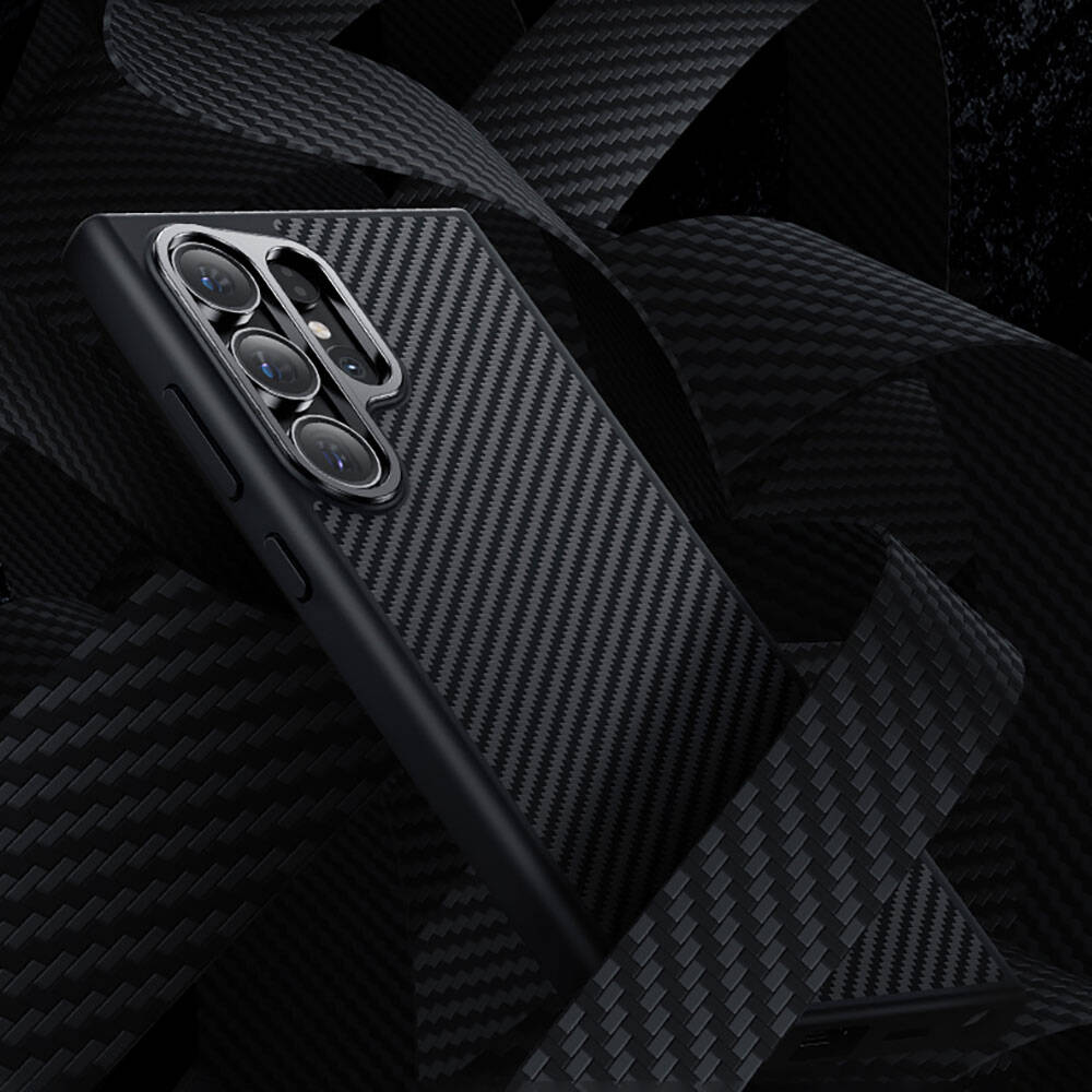 Samsung Galaxy S25 Plus Uyumlu Kılıf Karbon Fiber M-safe Şarj Özellikli Benks Hybrid ArmorPro 600D Kevlar Kapak - 9
