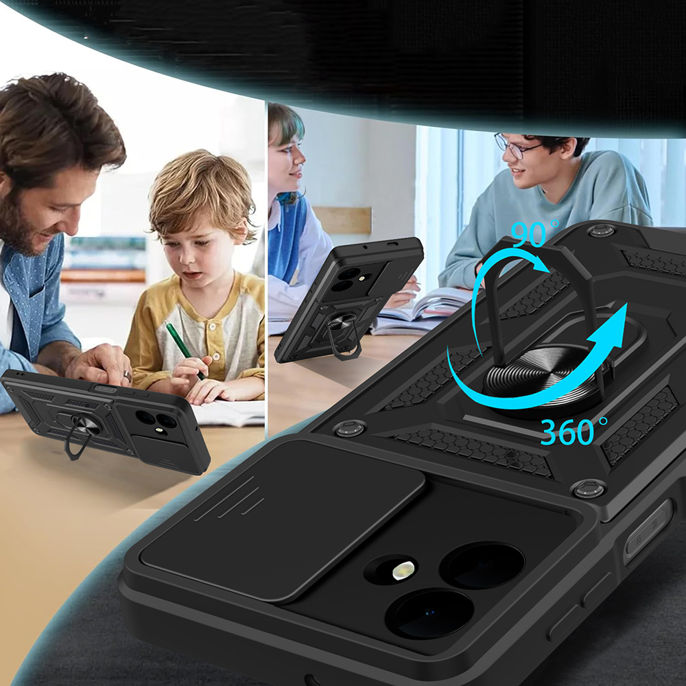 Galaxy A07 Kılıf Magnetik Standlı Kamera Korumalı Zore Sürgülü Vega Kapak - 8