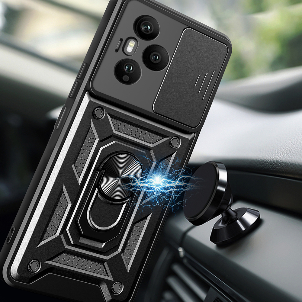 Honor 400 Uyumlu Pro Kılıf Magnetik Standlı Kamera Korumalı Zore Sürgülü Vega Kapak - 2