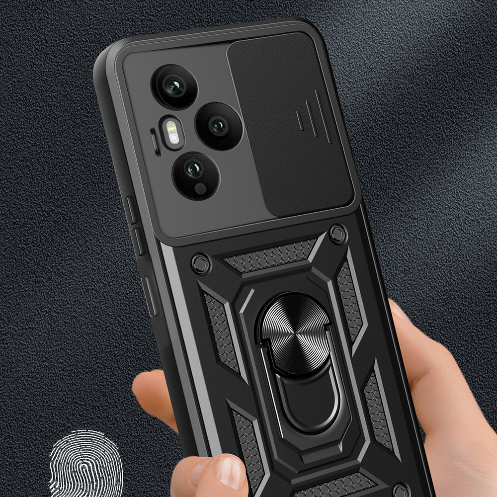 Honor 400 Uyumlu Pro Kılıf Magnetik Standlı Kamera Korumalı Zore Sürgülü Vega Kapak - 4