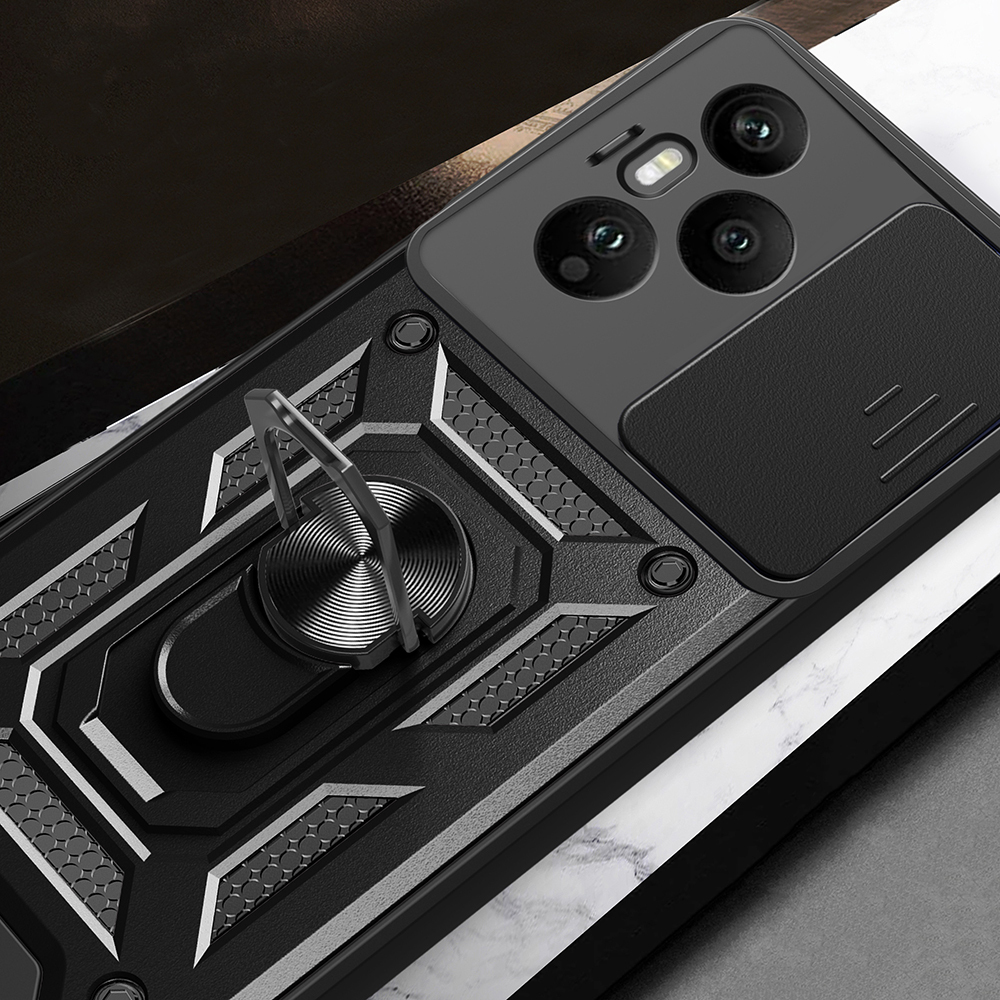 Honor 400 Uyumlu Pro Kılıf Magnetik Standlı Kamera Korumalı Zore Sürgülü Vega Kapak - 6
