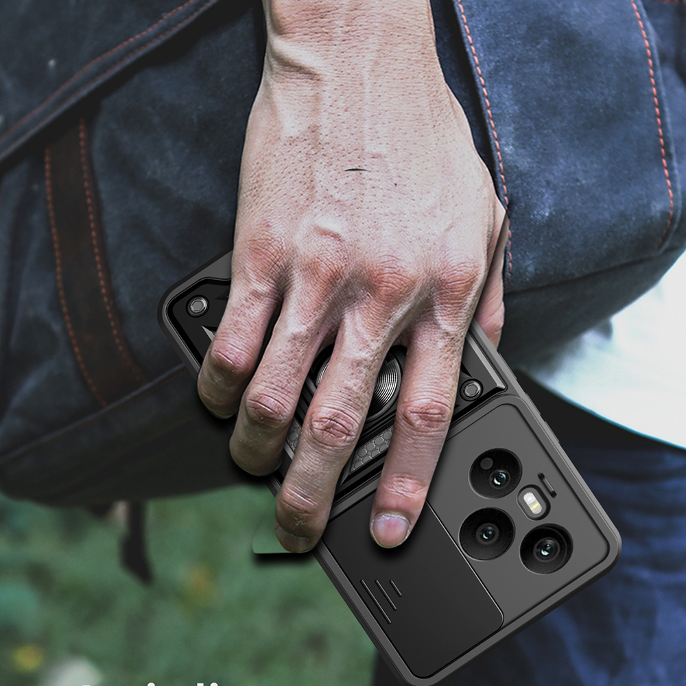 Honor 400 Uyumlu Pro Kılıf Magnetik Standlı Kamera Korumalı Zore Sürgülü Vega Kapak - 9