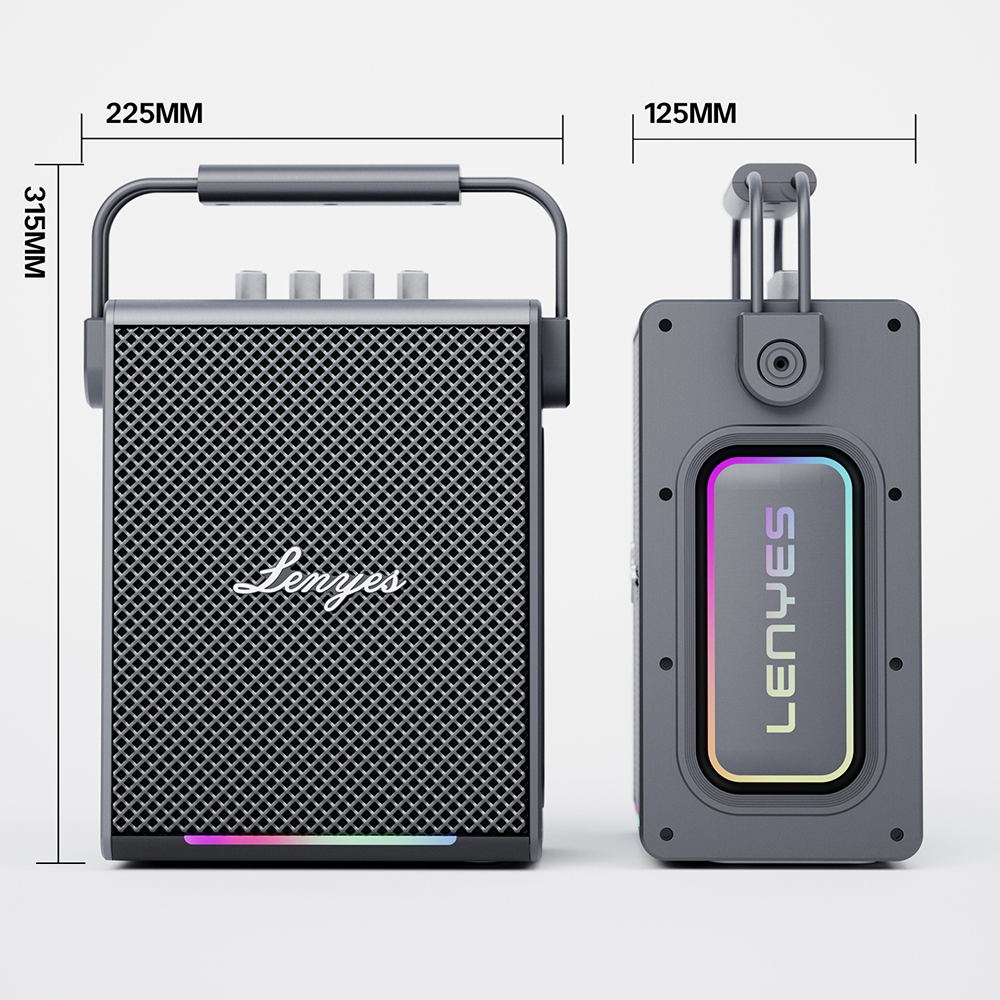 Lenyes Titan 1 Serisi RGB Işıklı Çift Mikrofonlu Bluetooth Speaker Hoparlör v5.3 5000mAh - 1