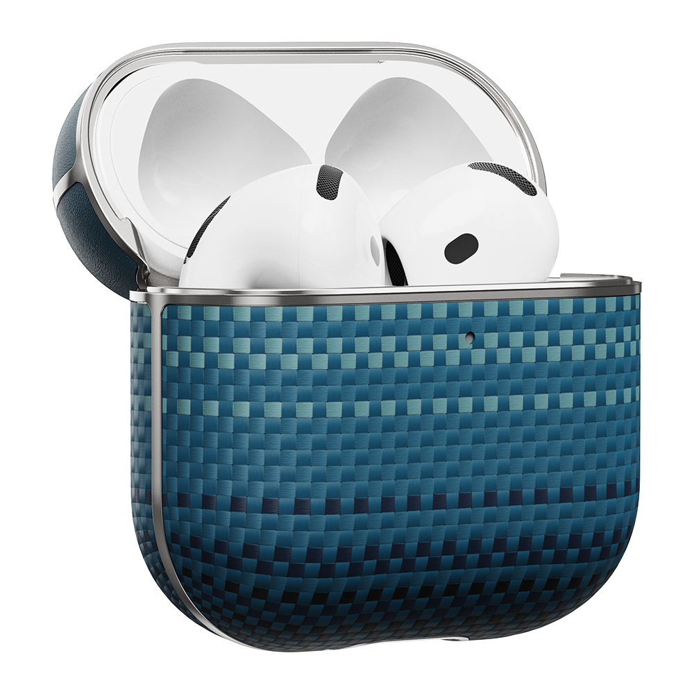 Apple Airpods Pro 2 Uyumlu Kılıf Aramid Fiber Pitaka Tactile Woven Sunset-Moonrise Serisi Sunset Kapak - 2