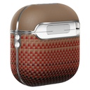 Apple Airpods Pro 2 Uyumlu Kılıf Aramid Fiber Pitaka Tactile Woven Sunset-Moonrise Serisi Sunset Kapak - 11