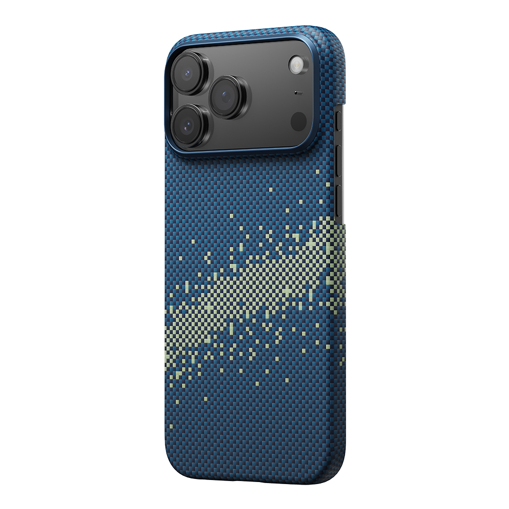 Apple iPhone 17 Pro Kılıf M-safe Şarj Özellikli Lumintex Fosforlu Pitaka Tactile Woven Starpeak Serisi Milky Way Galaxy Kapak - 1
