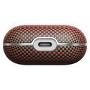 Apple Airpods 4 Uyumlu Kılıf Aramid Fiber Pitaka Tactile Woven Sunset-Moonrise Serisi Sunset Kapak - 4