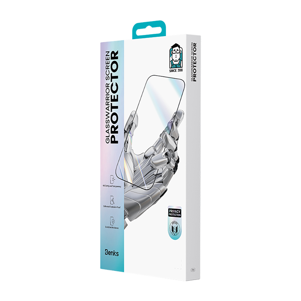 Apple iPhone 17 Pro Benks Glass Warrior Privacy HD Cam Ekran Koruyucu + Kolay Uygulama Aparatlı - 11