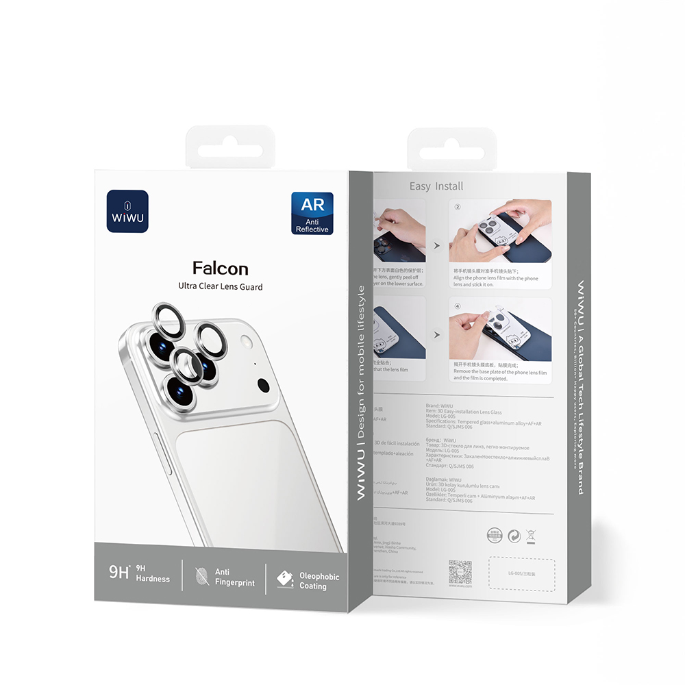 Apple iPhone 17 Pro Max Wiwu LG-005 Falcon Anti Reflective Çizilmeye Karşı Dayanıklı Safir Kamera Lens Koruyucu - 5