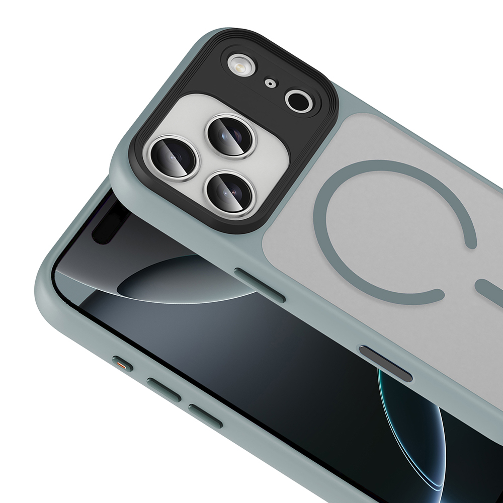 Apple iPhone 17 Pro Kılıf Mat Arka Yüzey Wireless Şarj Özellikli Zore Flet M-safe Kapak - 6