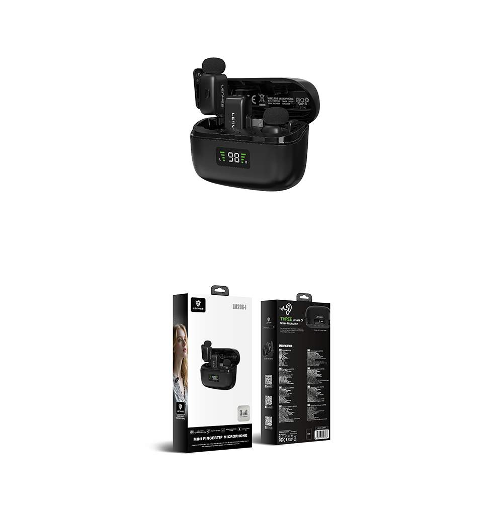 Lenyes LM206 Led Göstergeli Lightning Portlu Kablosuz Yaka Mikrofonu - 2