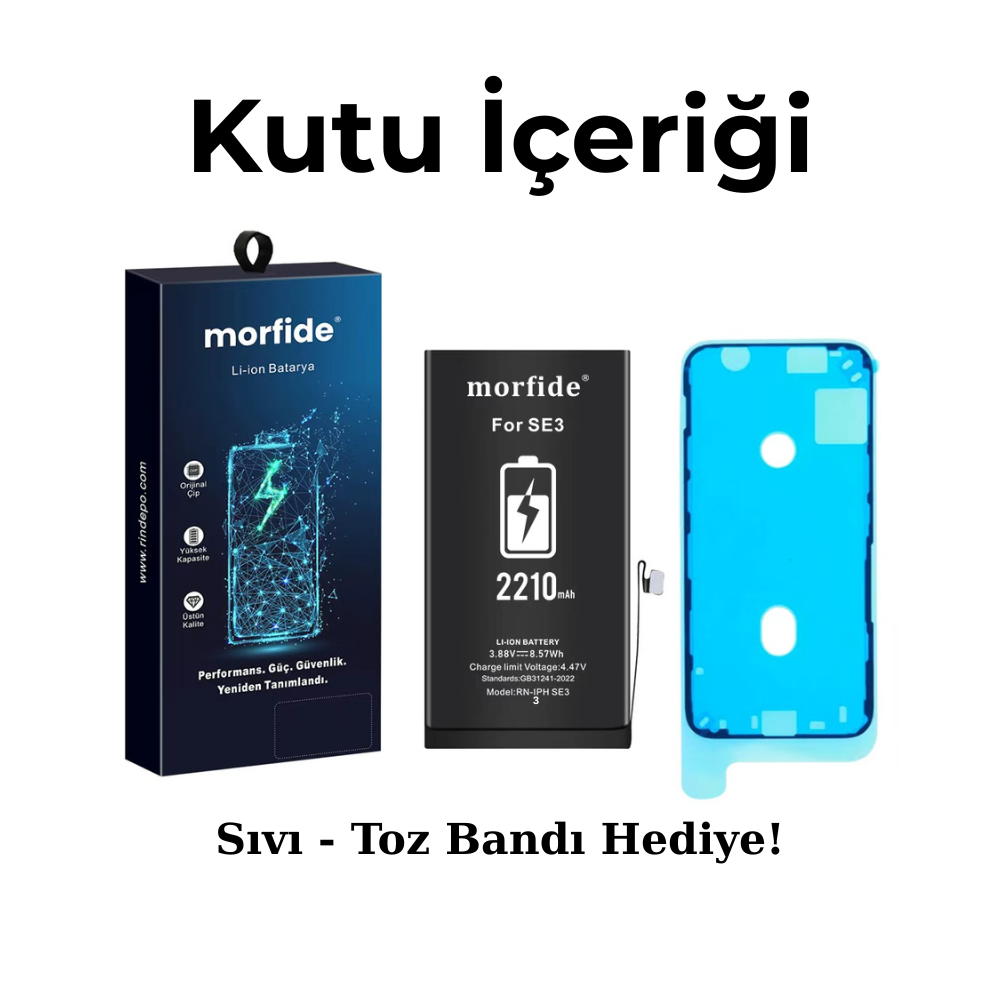 Apple iPhone SE 2020 (2. nesil) Uyumlu 2210mAh Yüksek Kapasiteli Batarya Morfide M-Max – A Sınıf Hücre, 15 Ay Garantili
