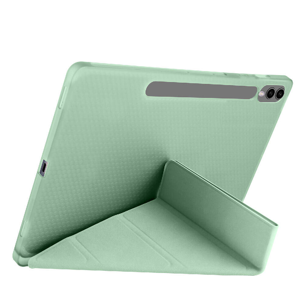 Samsung Galaxy Tab S9 Plus Uyumlu Kılıf Zore Tri Folding Kalem Bölmeli Standlı Kılıf - 4