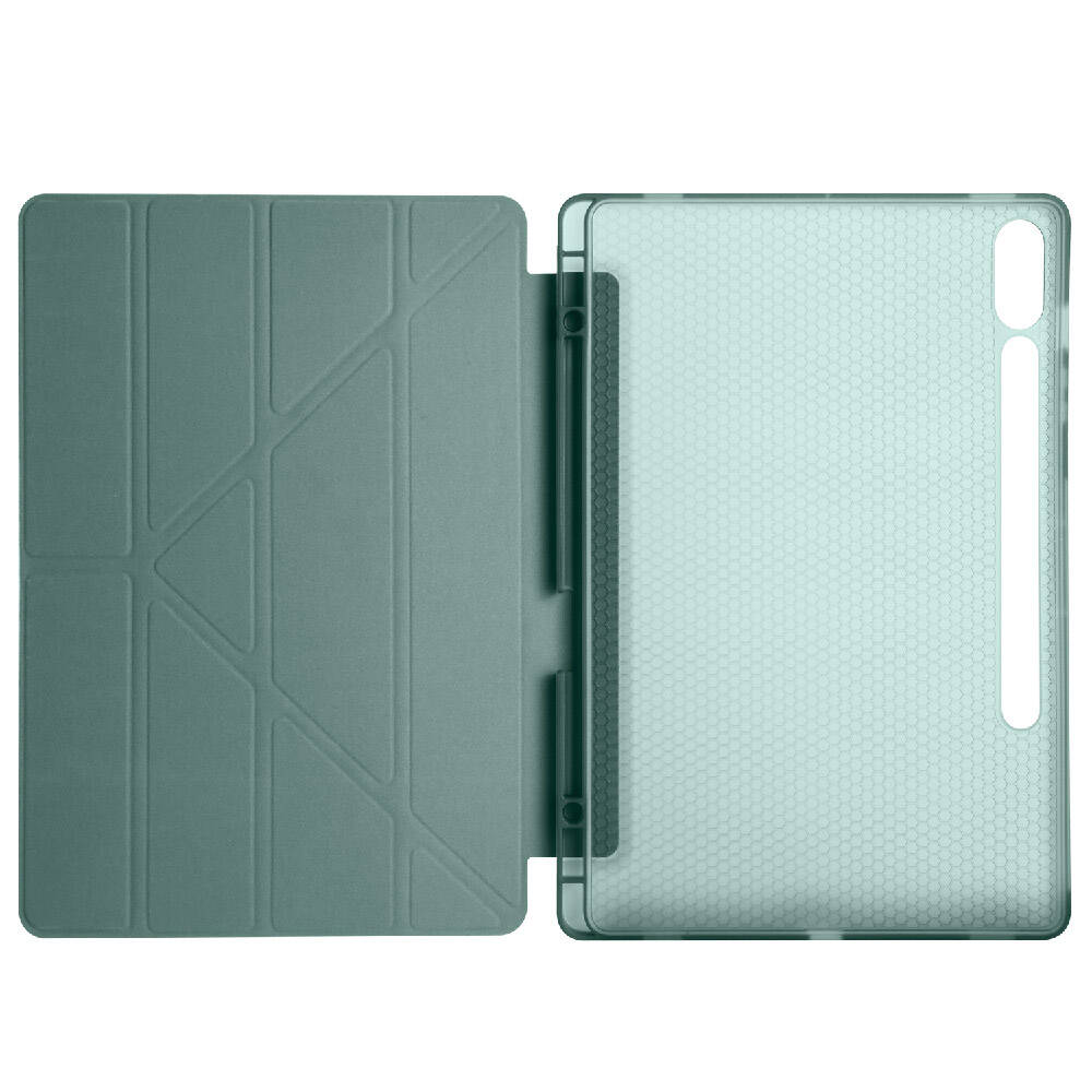 Samsung Galaxy Tab S9 Plus Uyumlu Kılıf Zore Tri Folding Kalem Bölmeli Standlı Kılıf - 21