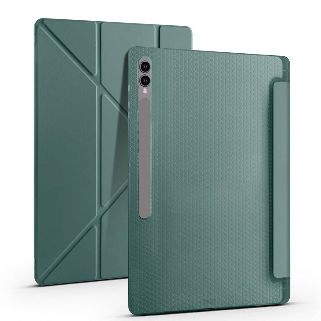 Samsung Galaxy Tab S9 Ultra SM-X910 Uyumlu Kılıf Zore Tri Folding Kalem Bölmeli Standlı Kılıf - 1