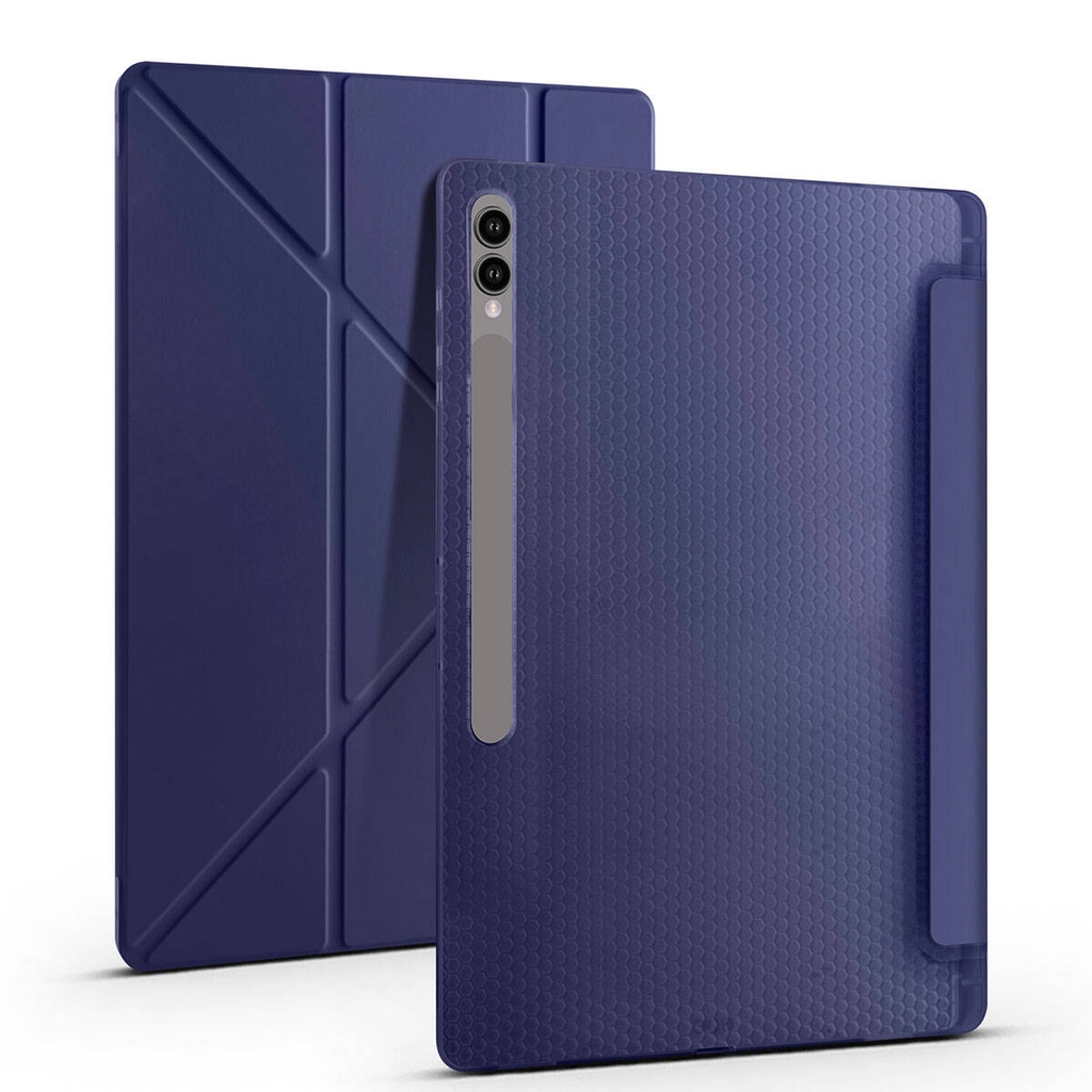 Samsung Galaxy Tab S9 Ultra SM-X910 Uyumlu Kılıf Zore Tri Folding Kalem Bölmeli Standlı Kılıf - 5