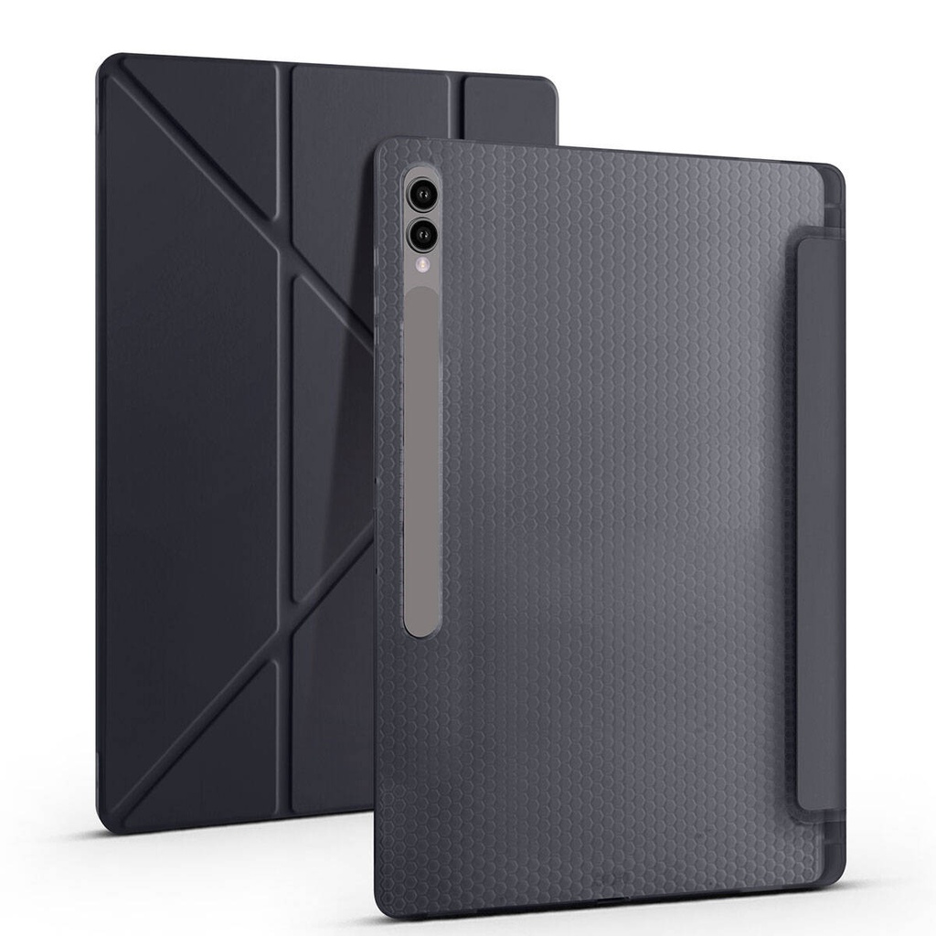 Samsung Galaxy Tab S9 Ultra SM-X910 Uyumlu Kılıf Zore Tri Folding Kalem Bölmeli Standlı Kılıf - 6