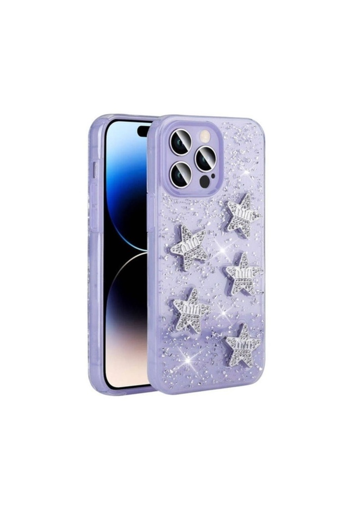 Apple iPhone 14 Pro Max Uyumlu Kılıf Airbagli Simli Arka Yüzey Zore Işıltı Silikon Kapak