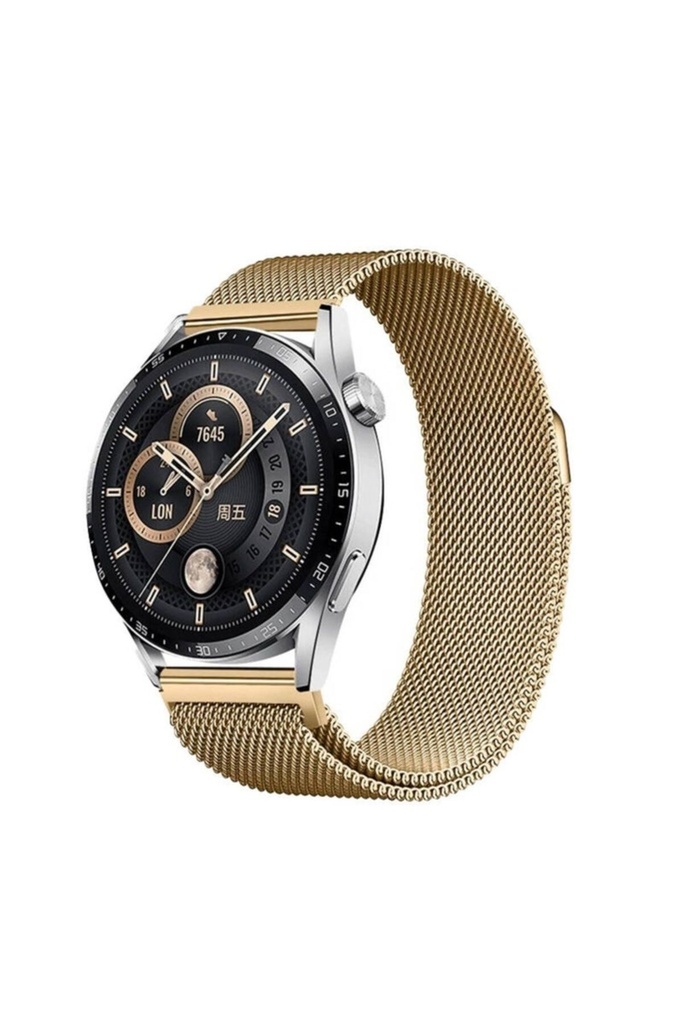 Samsung Galaxy Watch 46mm Uyumlu Zore Band-12 22mm Metal Hasır Kordon